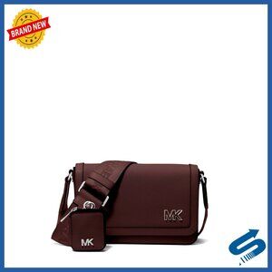 Mini Leather Crossbody Bag with Flap Closure and Pouch